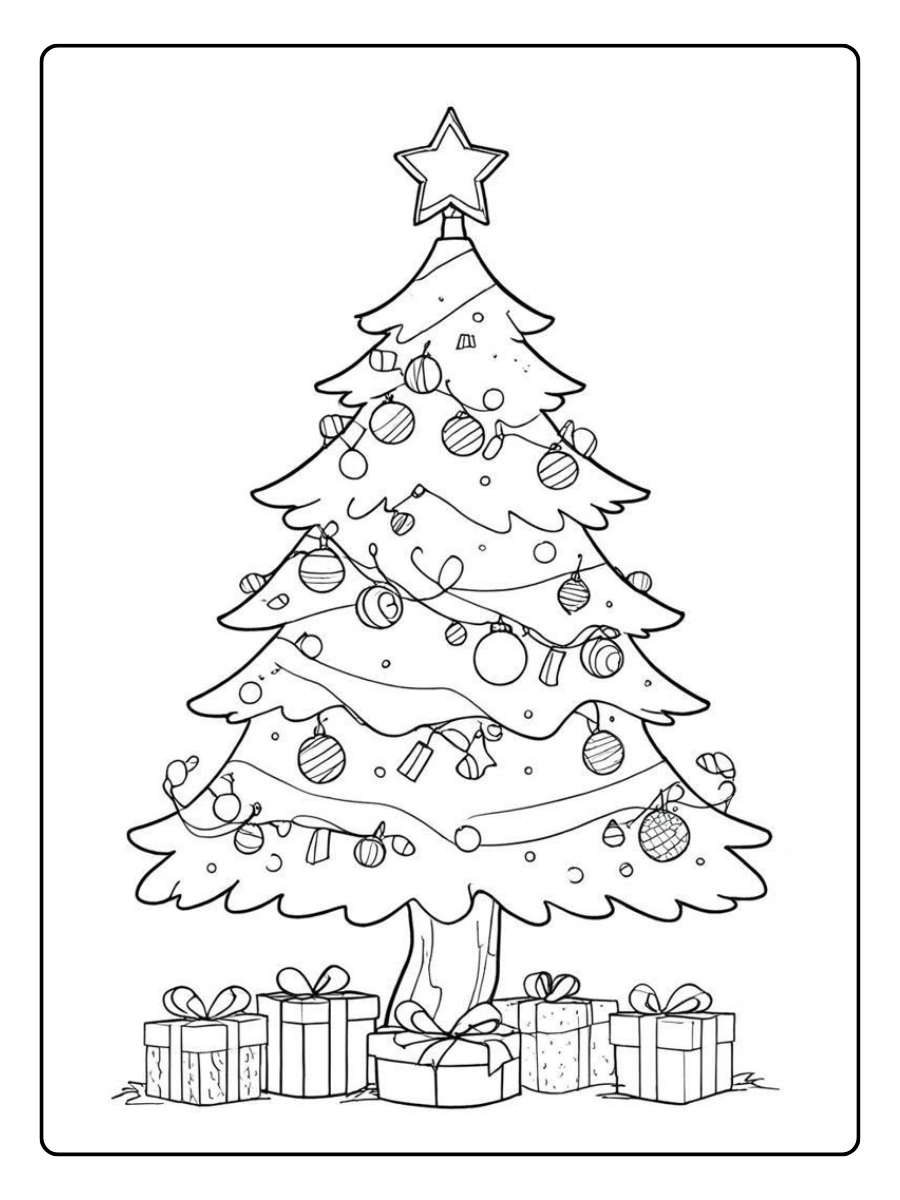 Coloriage sapin de Noël