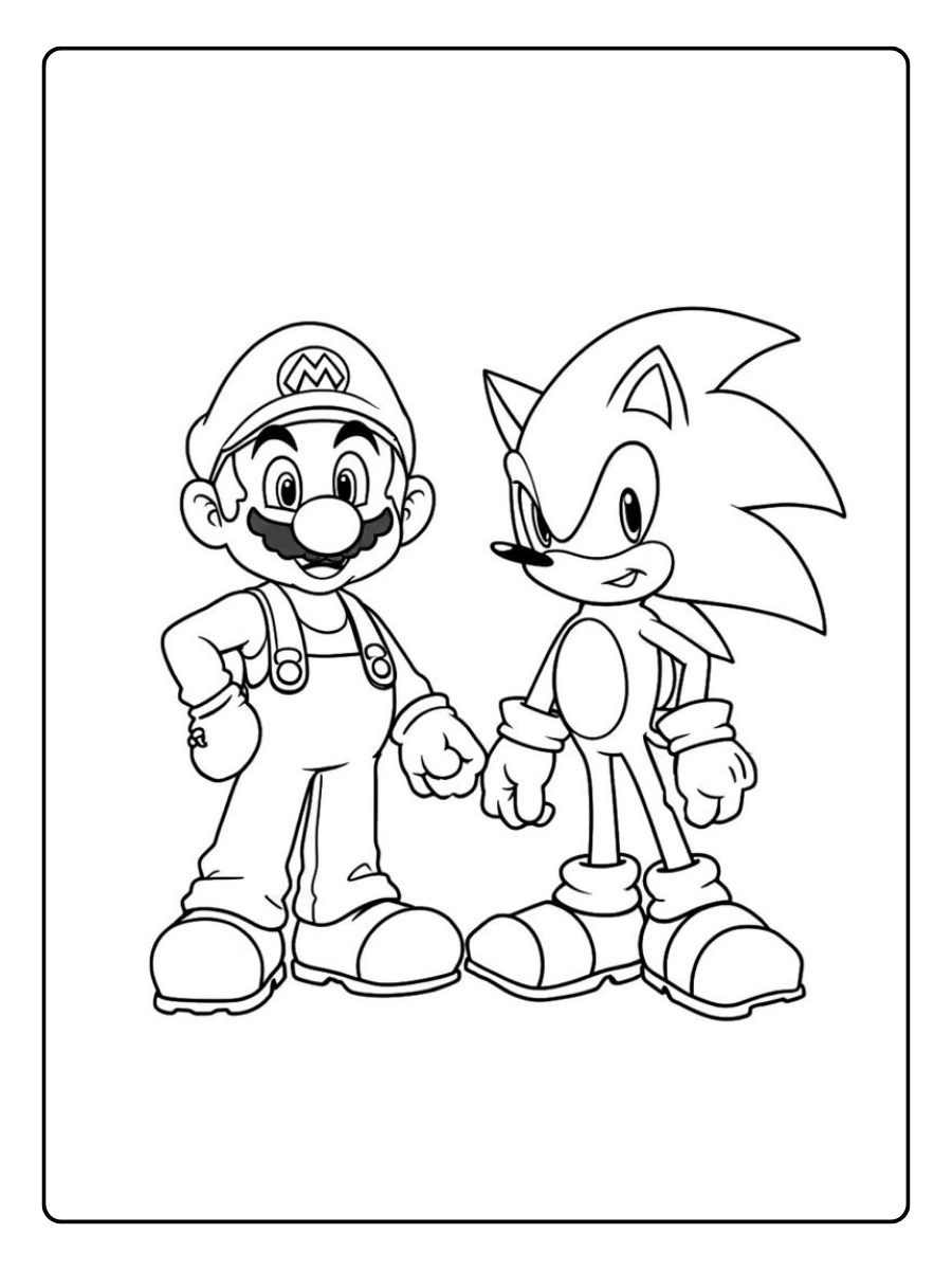 Dessin Mario facile à colorier