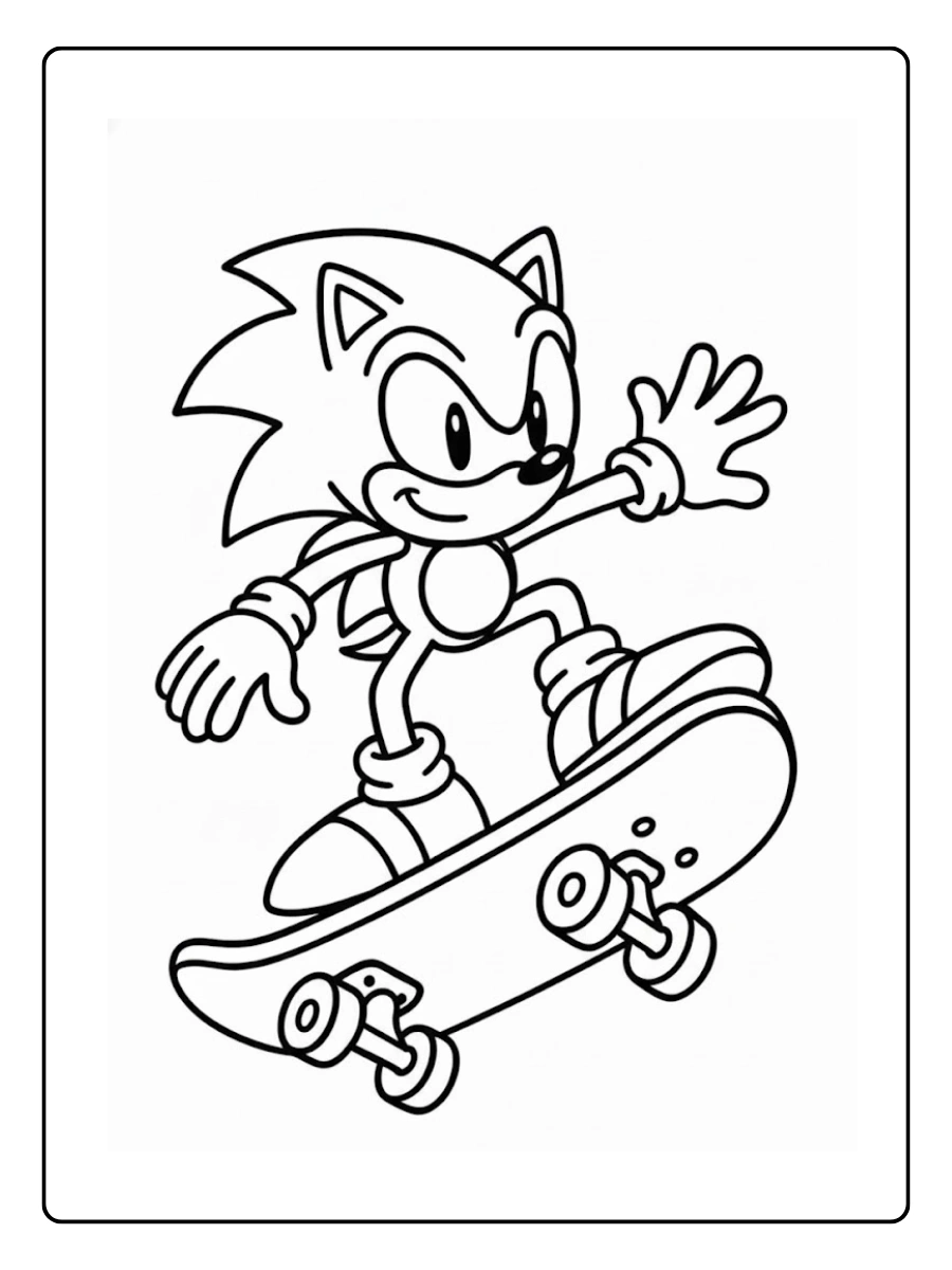 Dessin Sonic à colorier