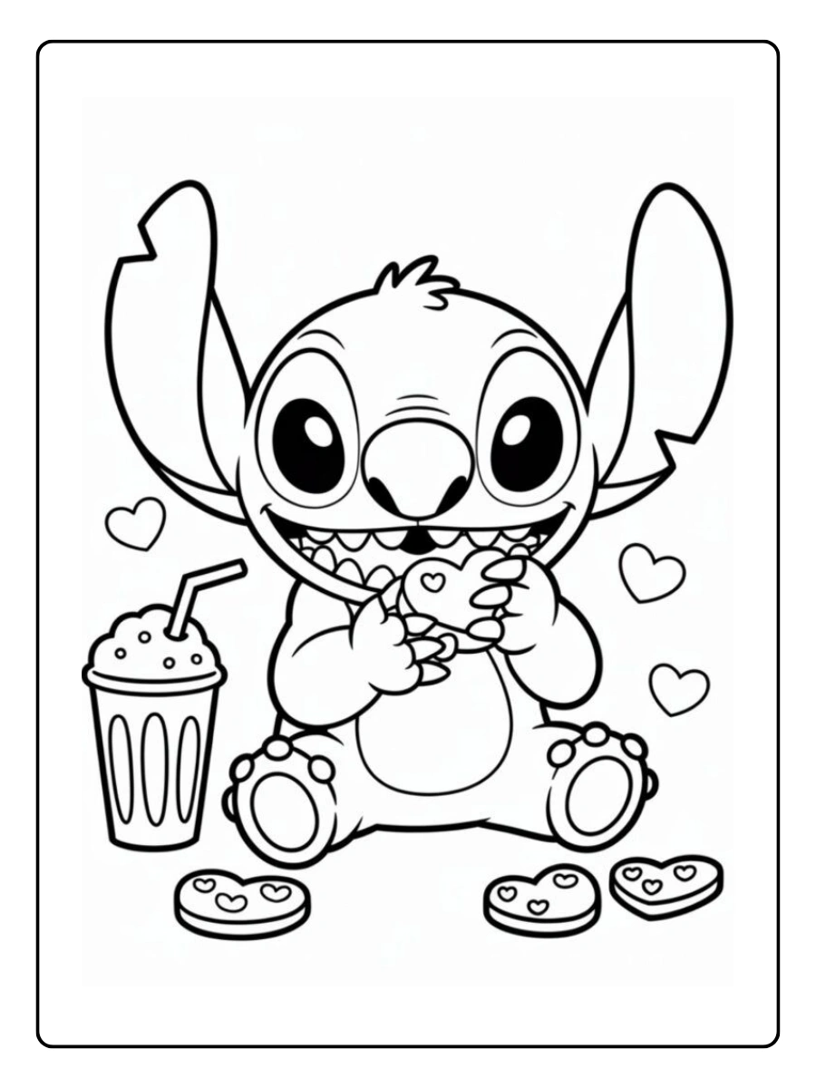 Dessin Stitch facile à colorier