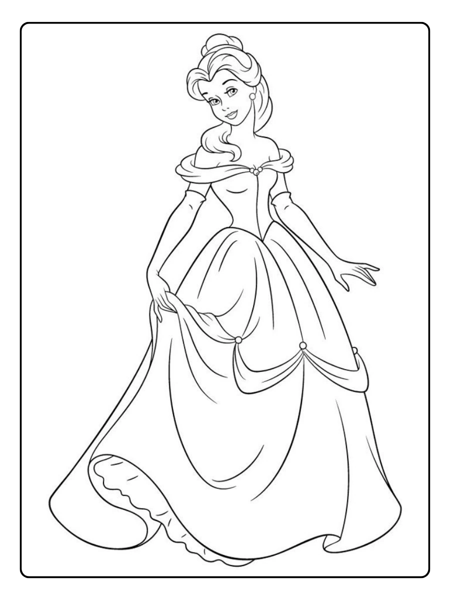 Dessin princesse à colorier