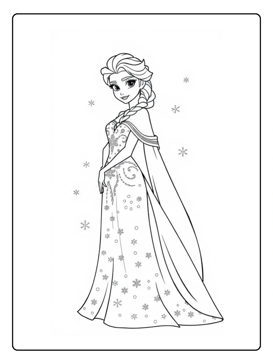Dessin princesse facile à colorier
