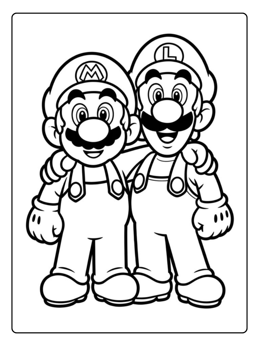 Mario et Luigi coloriage