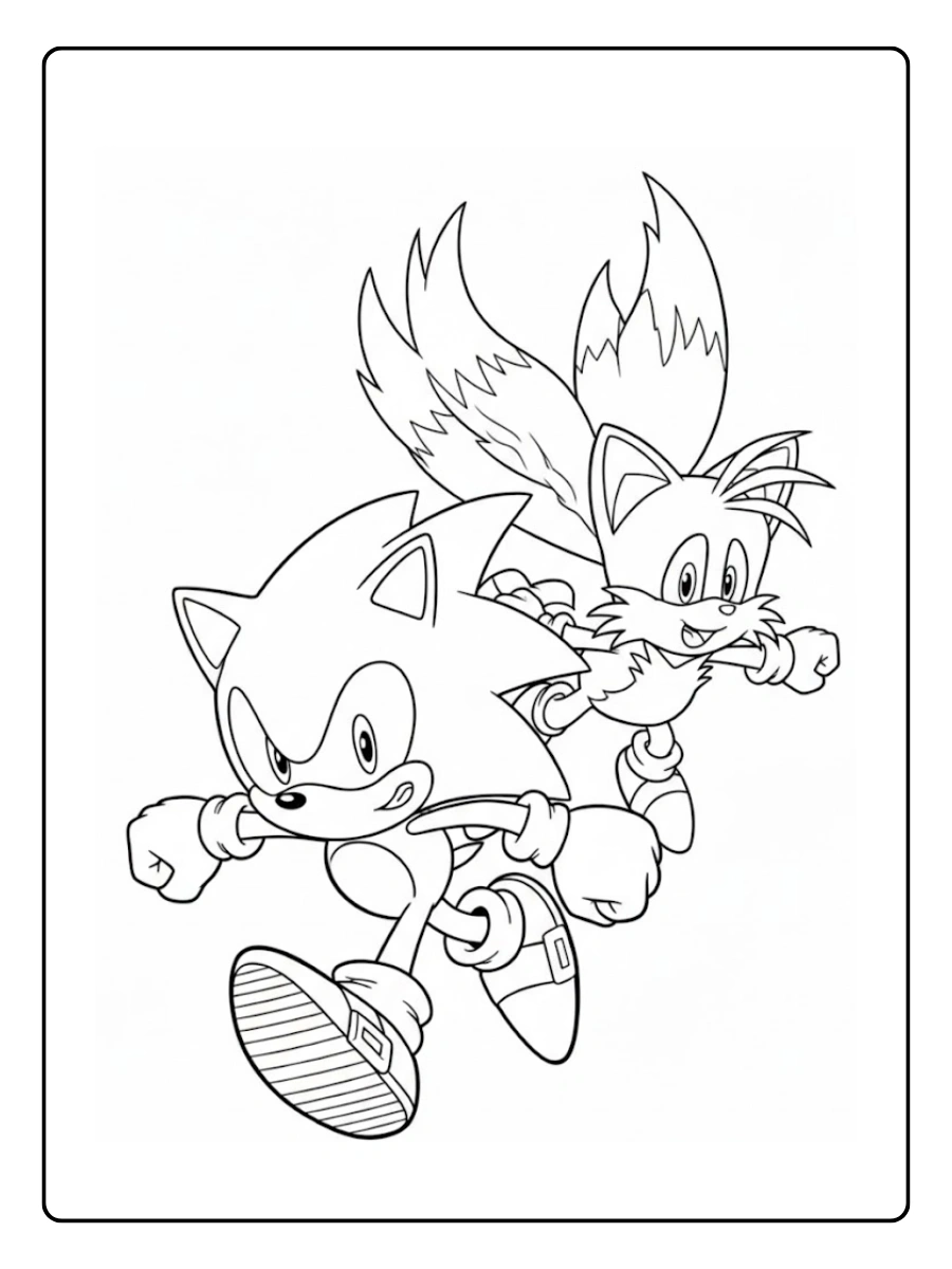 Sonic et Tails coloriage