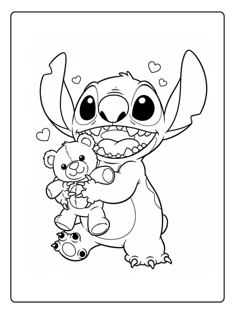Stitch kawaii coloriage