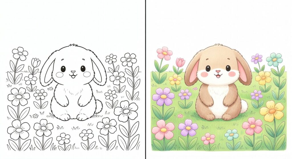 Coloriage kawaii: palettes pastel qui restent lisibles à l’impression
