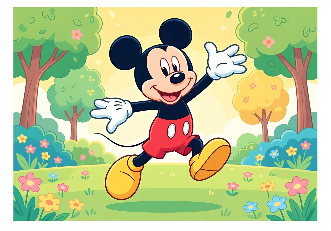 Coloriage Disney terminé avec mouvement et fond lumineux vibrant